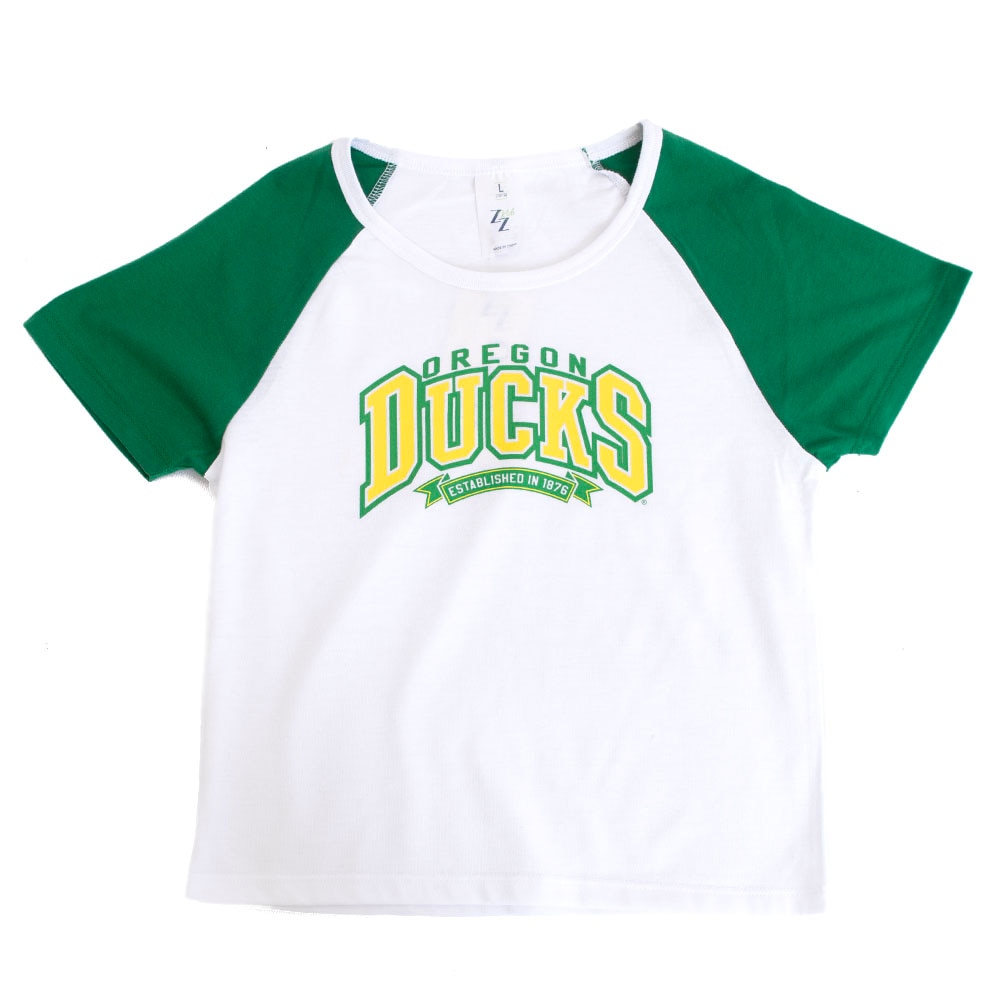 Arched Oregon, Zoozatz, White, Crew Neck, Polyester Blend, Kids, Youth, T-Shirt, 802874